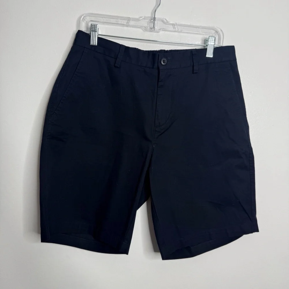 NWT‎ Massimo Dutti Men's Cotton Poplin Bermuda Shorts In Navy Size 31
